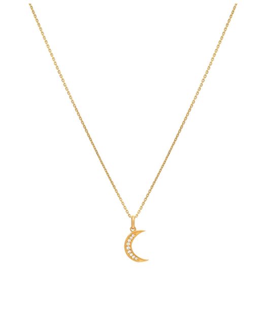 Zoe Lev Diamond Moon 14K Yellow Necklace