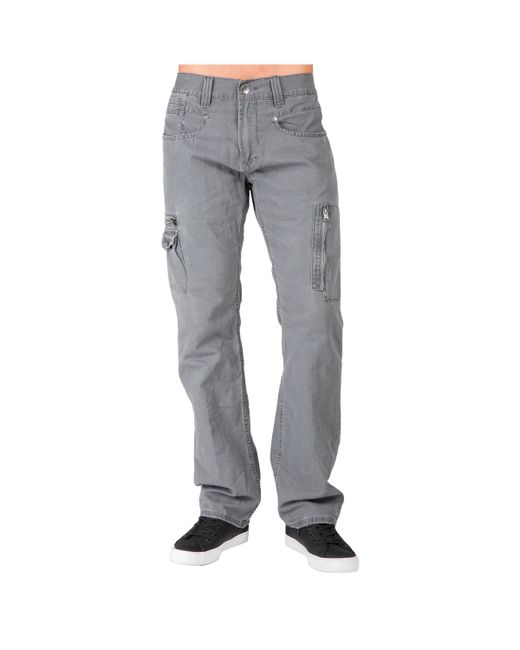 Level 7 Relaxed Straight Heavy Washed Canvas Premium Jeans Utility Zipper Pocket