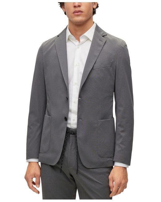 Hugo Boss Boss by Slim-Fit Jacket Micro-Patterned Performance-Stretch Cloth