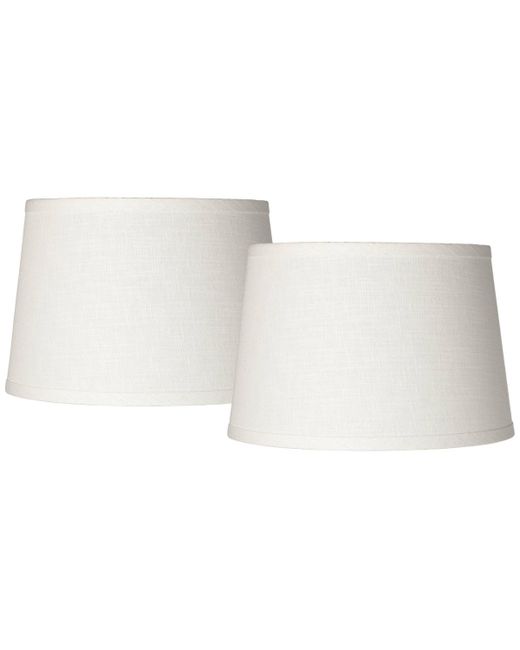 Springcrest Set of 2 Small Hardback Drum Lamp Shades 10 Top x 12 Bottom 8 High Spider Replacement with Harp and Finial Spring crest