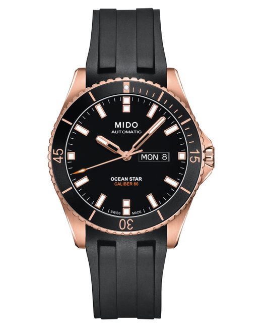 Mido Swiss Automatic Ocean Star Captain V Rubber Strap Watch 42.5mm