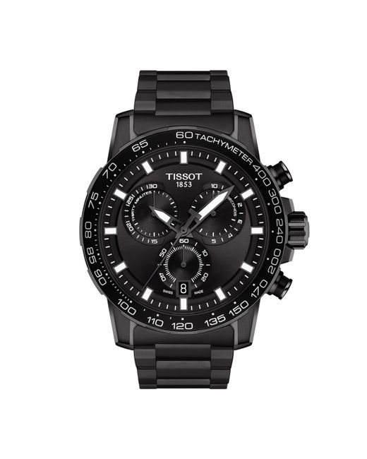 Tissot Swiss Chronograph Supersport Stainless Steel Bracelet Watch 45.5mm