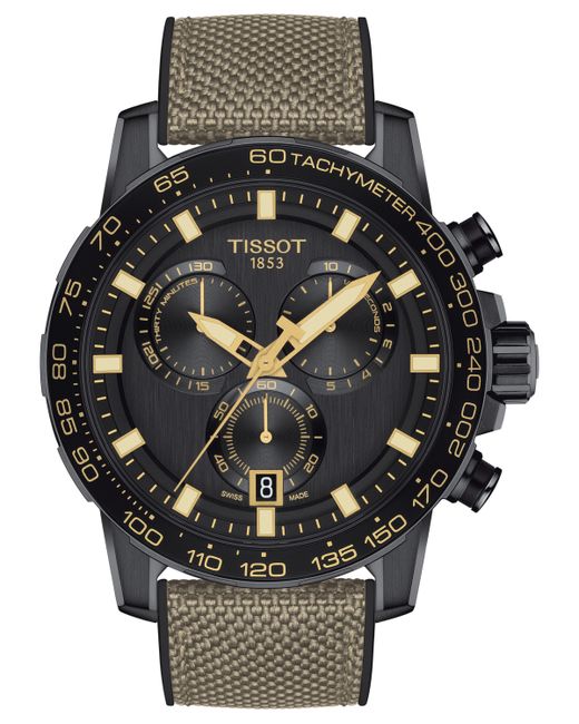 Tissot Swiss Chronograph Supersport Beige Textile Strap Watch 40mm