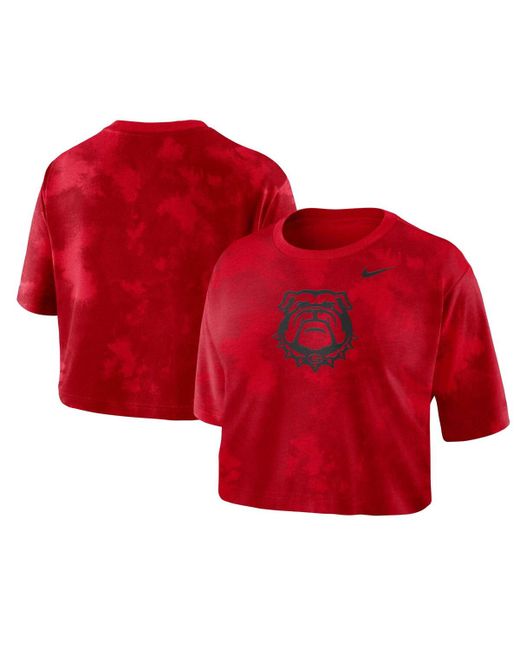 Nike Georgia Bulldogs Tie-Dye Cropped T-shirt
