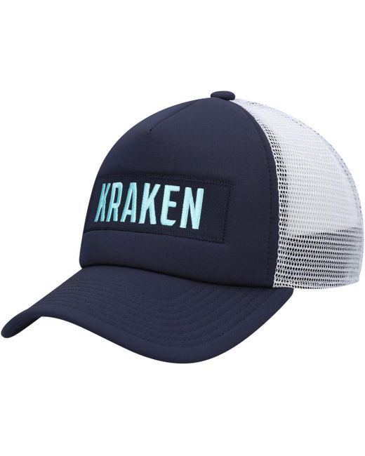 Adidas White Seattle Kraken Team Plate Trucker Snapback Hat