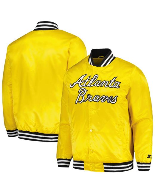 Starter Atlanta Braves Cross Bronx Fashion Satin Full-Snap Varsity Jacket