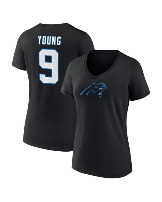 Fanatics Bryce Young Carolina Panthers Icon Name and Number V-Neck T-shirt