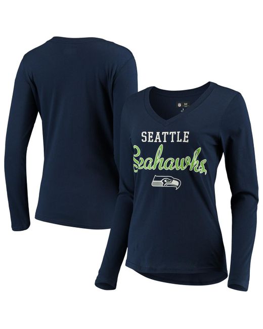 G-iii 4her By Carl Banks College Seattle Seahawks Post Season Long Sleeve V-Neck T-shirt