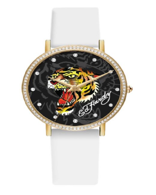 Ed Hardy Quartz Silicone Strap Watch