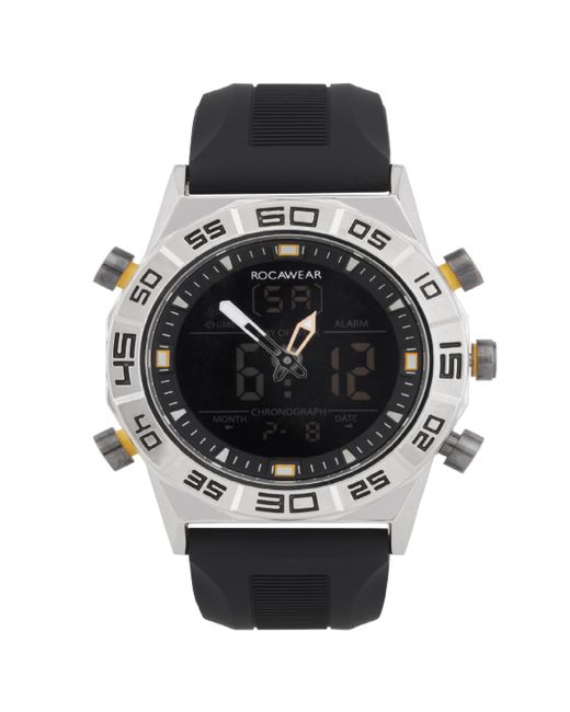 RocaWear Analog-Digital Black Silicone Strap Watch