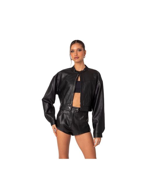 Edikted Ramona faux leather cropped jacket