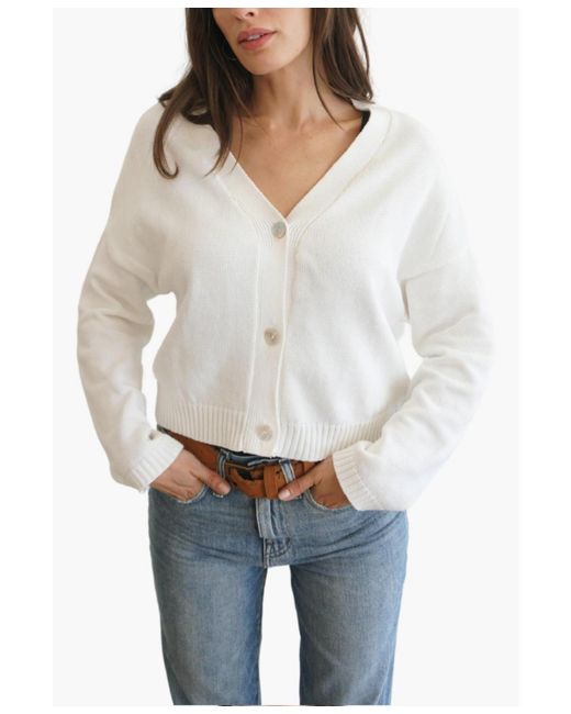 Paneros Clothing Cotton Diana Crop Cardigan Sweater