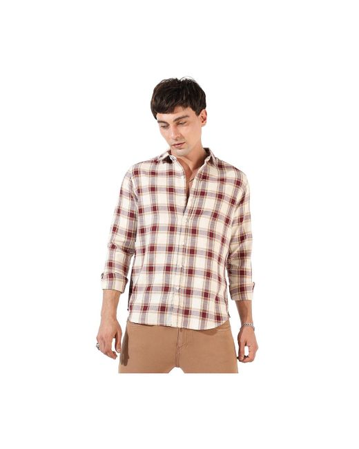 Campus Sutra Multicolor Checkered Regular Fit Casual Shirt