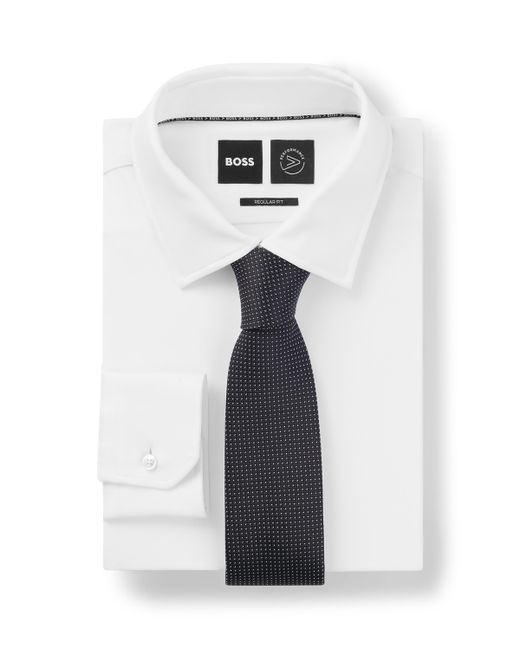 Hugo Boss Boss by Micro Pattern Silk-Jacquard Tie