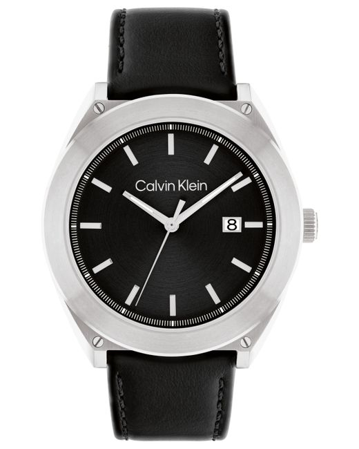 Calvin Klein Leather Strap Watch 44mm