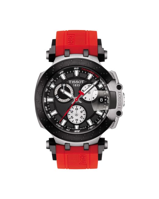 Tissot Swiss Chronograph T-Sport T-Race Silicone Strap Watch 47.6mm