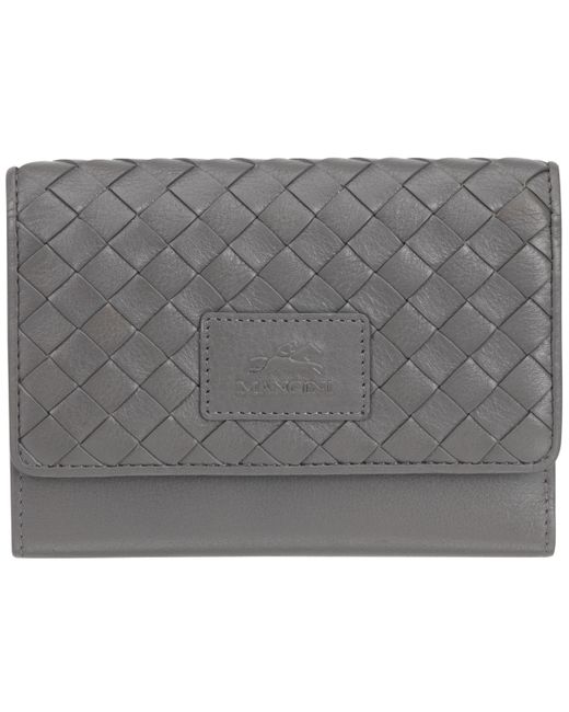Mancini Basket Weave Collection Rfid Secure Mini Clutch Wallet