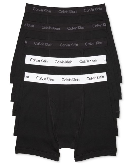 Calvin Klein 5-Pack Cotton Classic Boxer Briefs Underwear With White Waistband