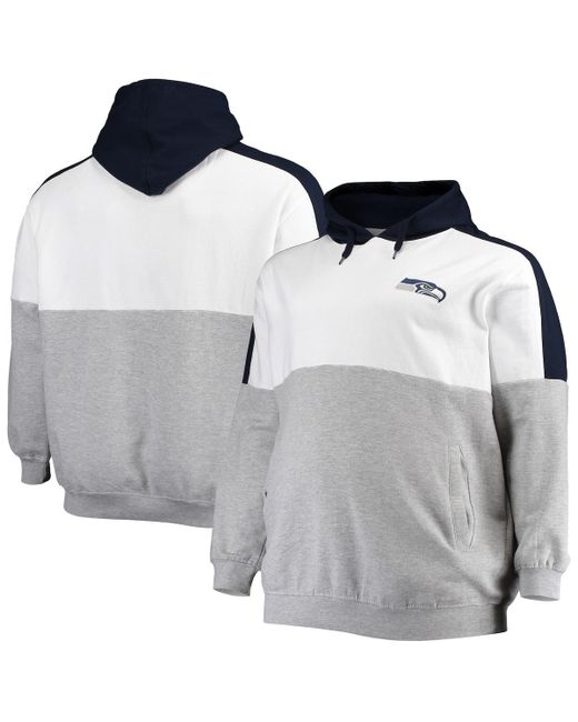 Profile College Heathered Gray Seattle Seahawks Big and Tall Team Logo Pullover Hoodie
