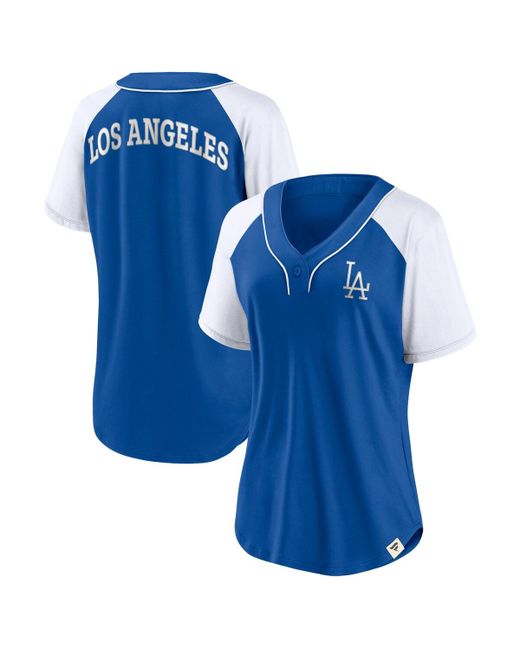 Fanatics Los Angeles Dodgers Bunt Raglan V-Neck T-shirt