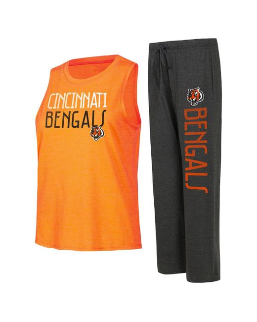 Concepts Sport Orange Distressed Cincinnati Bengals Muscle Tank Top and Pants Lounge Set