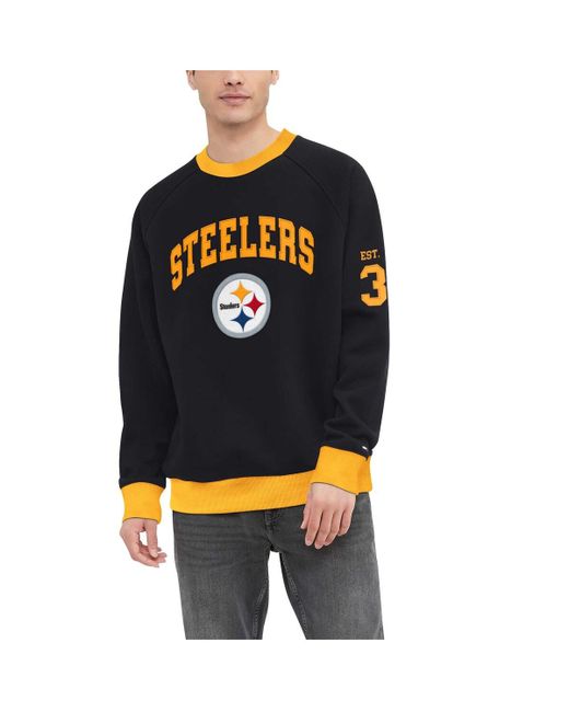 Tommy Hilfiger Pittsburgh Steelers Reese Raglan Tri-Blend Pullover Sweatshirt