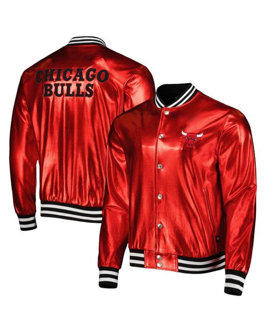 The Wild Collective and Chicago Bulls Metallic Full-Snap Bomber Jacket