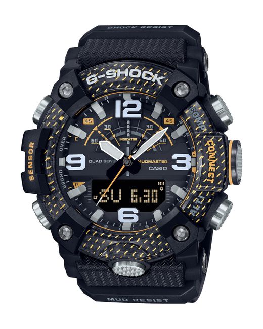 G-Shock Master of G and Yellow Resin Digital Watch 51.3mm
