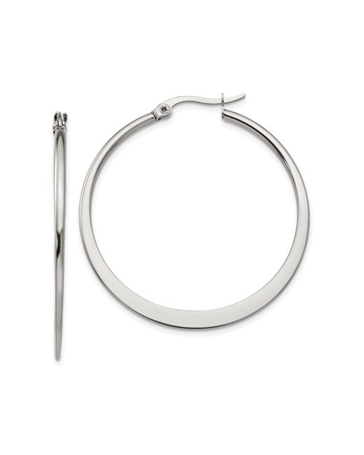Chisel Polished Diameter Hoop Earrings