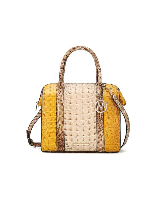 MKF Collection Ember Faux Crocodile-Embossed Satchel by Mia K