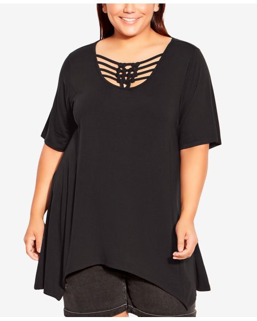Avenue Plus Knotted Cage Tunic Top