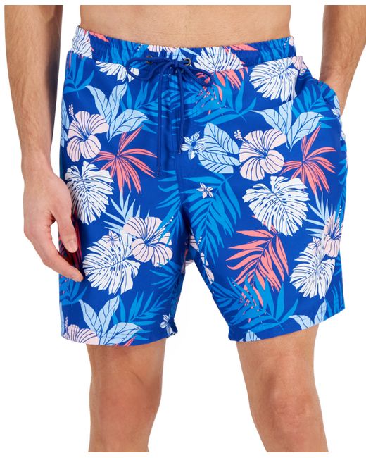 Club Room Hibiscus Floral Print 7 Swim Trunks Created for