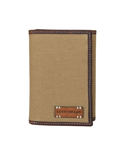Lucky Brand Canvas with Leather Trim Trifold Wallet