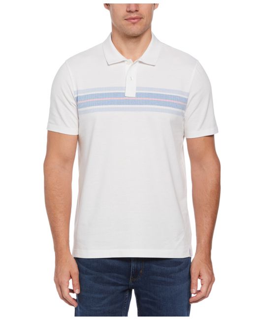 Perry Ellis Chest Stripe Short Sleeve Polo Shirt