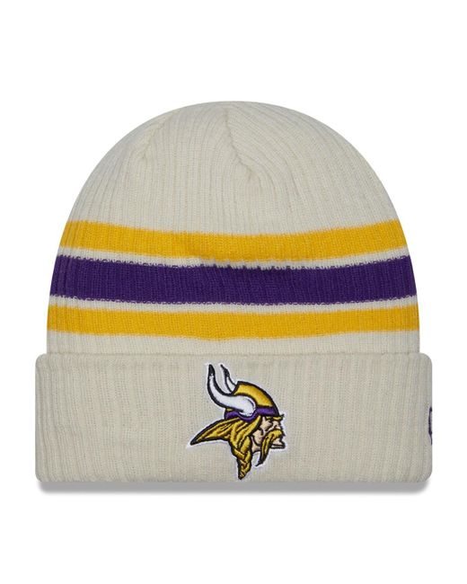 New Era Minnesota Vikings Team Stripe Cuffed Knit Hat