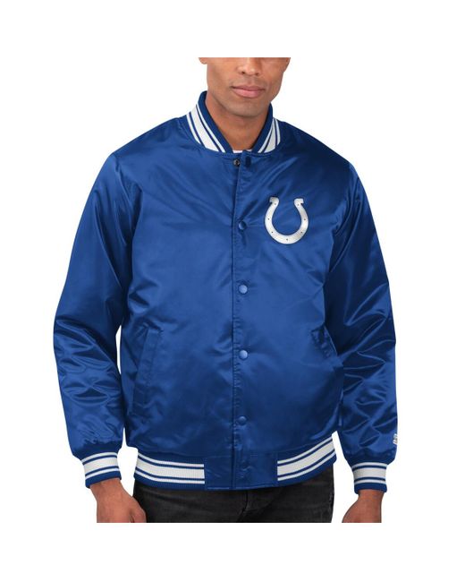 Starter Indianapolis Colts Locker Room Satin Varsity Full-Snap Jacket