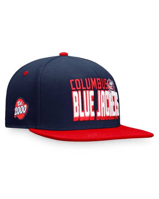 Fanatics Red Columbus Blue Jackets Heritage Retro Two-Tone Snapback Hat