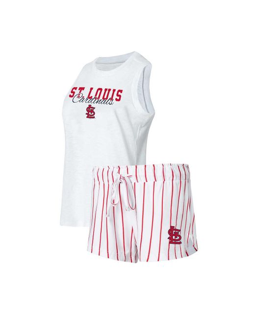 Concepts Sport St. Louis Cardinals Reel Pinstripe Tank Top and Shorts Sleep Set