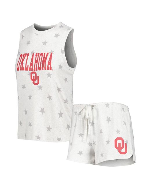 Concepts Sport Oklahoma Sooners Agenda Stars Tank Top and Shorts Sleep Set