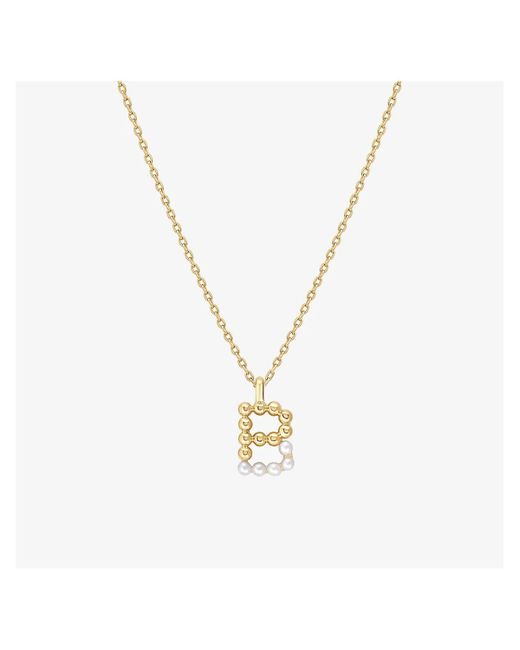 Bearfruit Jewelry Cultured Pearl Pave Initial Necklace B