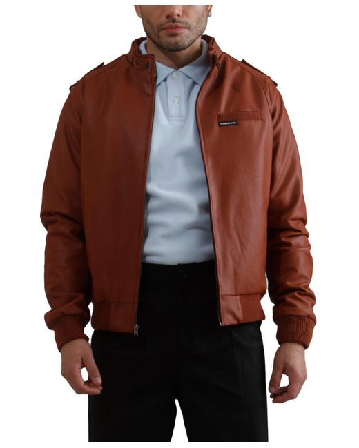 Members Only Faux Leather Iconic Racer Jacket