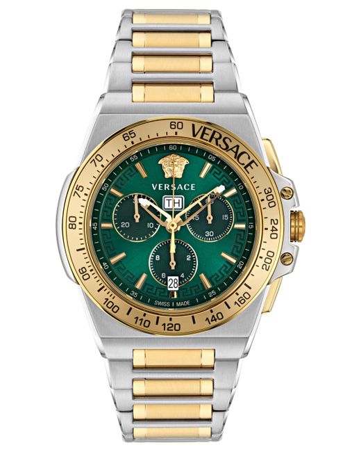 Versace Swiss Chronograph Greca Extreme Two-Tone Stainless Steel Bracelet Watch 45mm