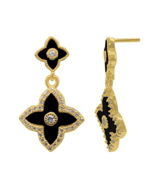 Adornia 14K Gold Plated Clover Drop Earrings