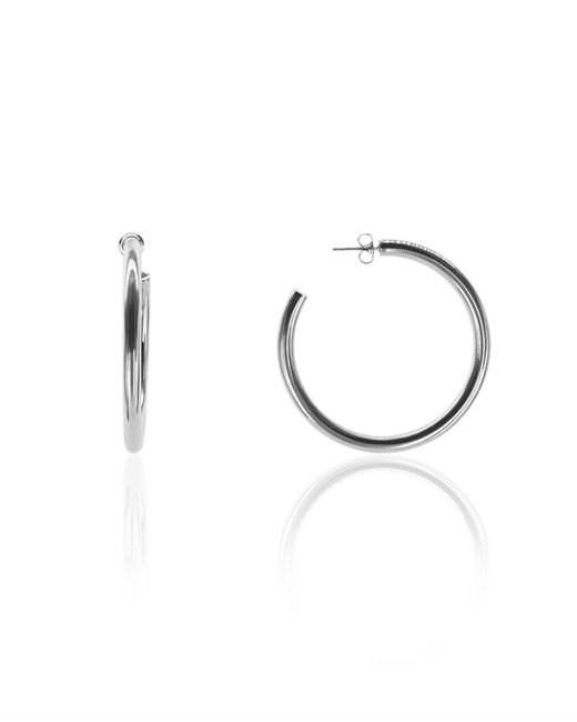 Oma The Label Liv 2 Medium Hoops White Gold Plated Brass 50mm
