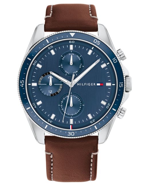 Tommy Hilfiger Chronograph Leather Strap Watch 44mm