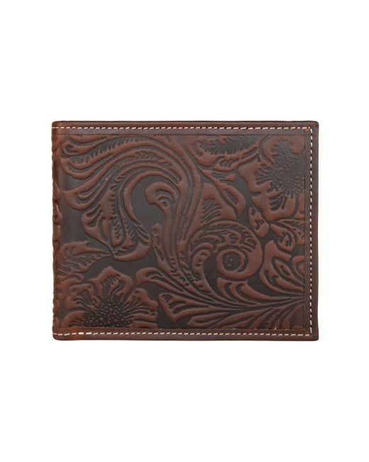 Lucky Brand Western Embossed Leather Bifold Wallet