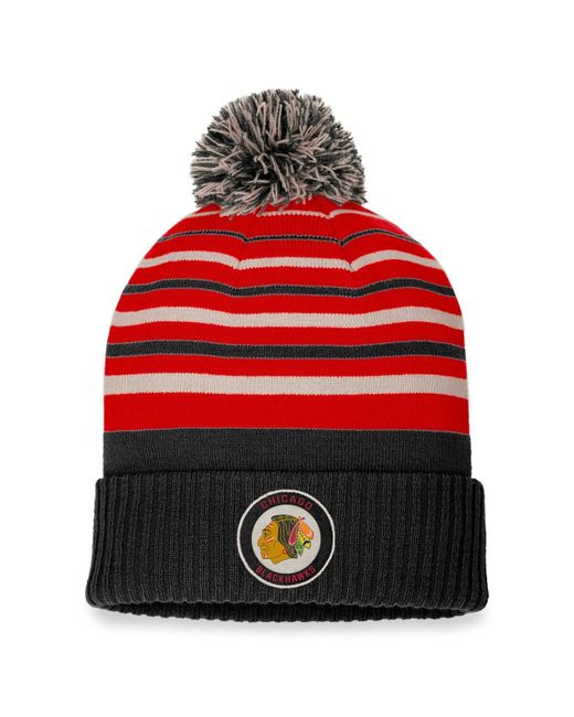 Fanatics Red Chicago Blackhawks True Classic Retro Cuffed Knit Hat with Pom