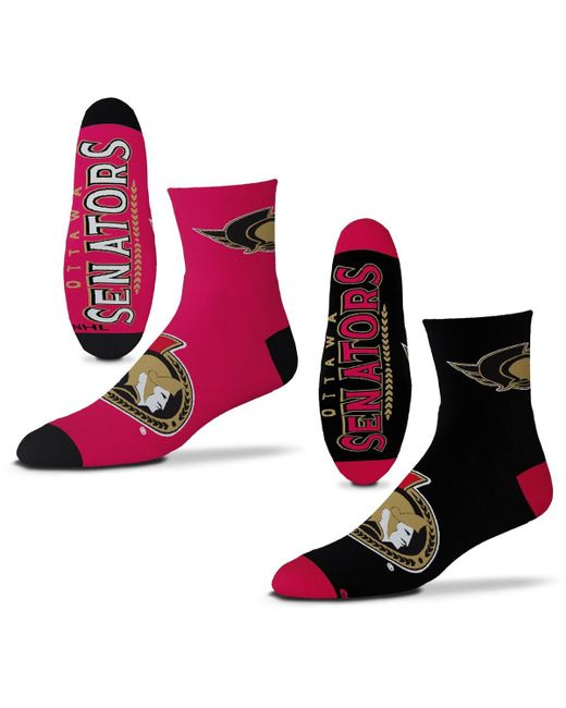 For Bare Feet Ottawa Senators 2-Pack Team Quarter-Length Socks