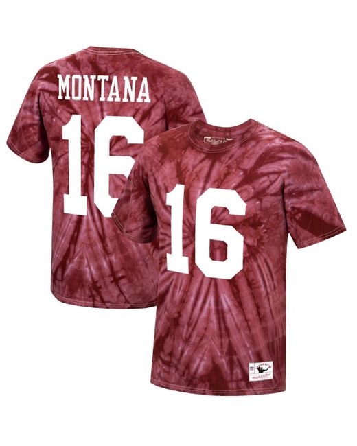 Mitchell & Ness Joe Montana San Francisco 49Ers Tie-Dye Retired Player Name and Number T-shirt