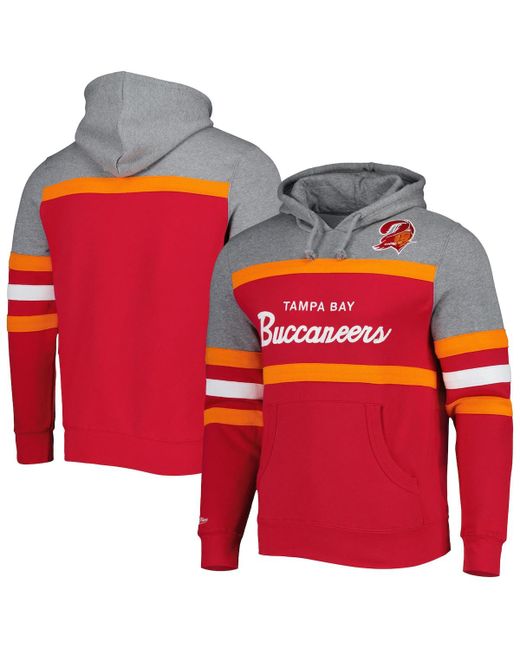 Mitchell & Ness Heathered Gray Tampa Bay Buccaneers Head Coach Pullover Hoodie